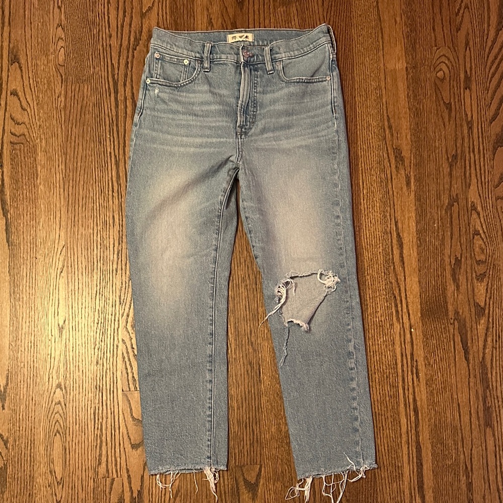 Madewell Light Blue Distressed Ankle Jeans